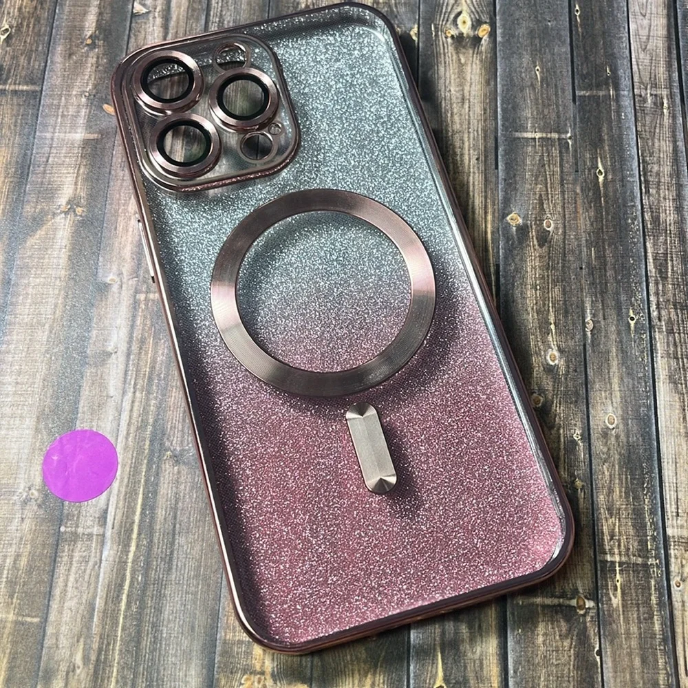 5for$10 Rose Gold 15 Pro Max Pink And Silver Glitter Background Phone Case NWT